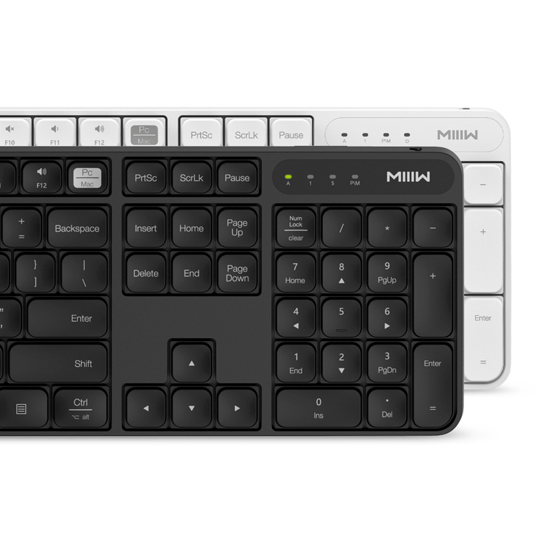 Xiaomi MIIIW keyboard's black and white variants.