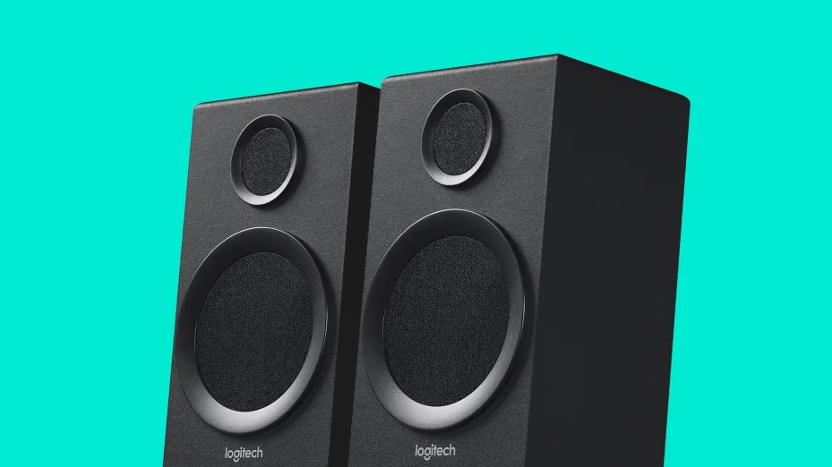 Logitech Z333's two speakers that enable surround sound